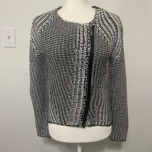 Lulumari women's M/L asymmetrical side zip open knit moto style sweater NWT